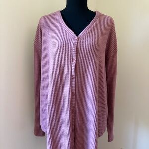 *GIBSON* Pink Long Sleeve Button Down Top Size XS